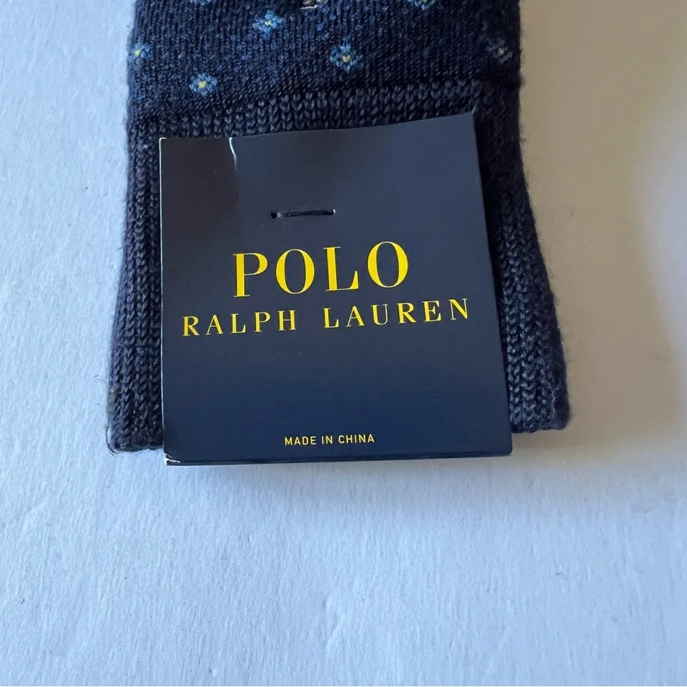 POLO RALPH LAUREN MENS COMFORT FIT SUPER SOFT ANTIMICROBIAL SOCKS BLUE OS NWT